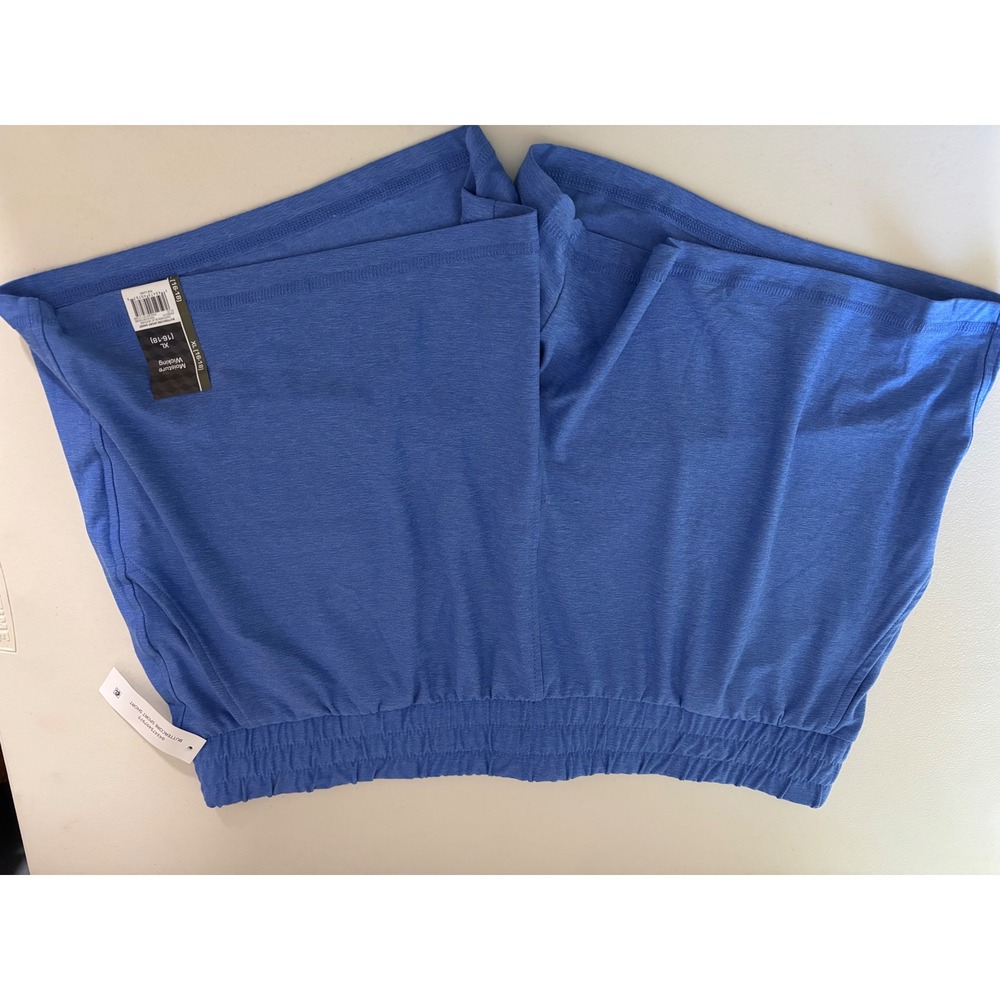 Athletic Works 2-Piece Set Women XL Blue Heather Tee Shorts Moisture Wicking NEW - Picture 12 of 14